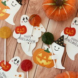Wrapables Halloween Lollipop Paper Card Candy Holders, Party Supplies, Decorations, Party Favors (100pcs), Ghosts and Pumpkins