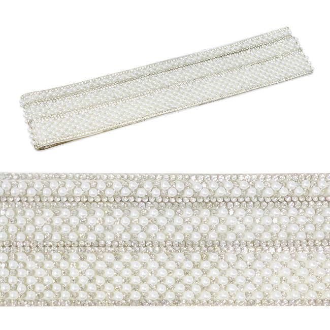 Wrapables 3 Yards Self Adhesive Pearl and Crystal Rhinestone Ribbons, Tape Strips Trim for DIY Crafts Wedding Party Decoration (Set of 3)