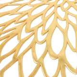 Wrapables Vinyl Metallic Colored Placemats for Weddings, Parties, Special Events (Set of 4), Gold Blossom