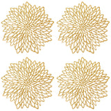 Wrapables Vinyl Metallic Colored Placemats for Weddings, Parties, Special Events (Set of 4), Gold Blossom