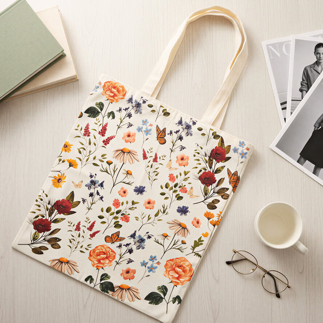 Wrapables Zippered Canvas Tote Bag, Reusable Grocery Shopping Bag