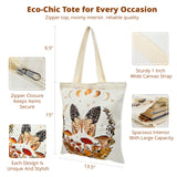 Wrapables Zippered Canvas Tote Bag, Reusable Grocery Shopping Bag
