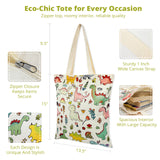 Wrapables Zippered Canvas Tote Bag, Reusable Grocery Shopping Bag