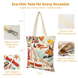 Wrapables Zippered Canvas Tote Bag, Reusable Grocery Shopping Bag