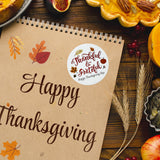 Wrapables 2 Inch Thankful and Grateful Thanksgiving Autumn Thank You Sticker Roll, Sealing Labels for Cards, Bags, Gift Boxes, Party Favors (250pcs)
