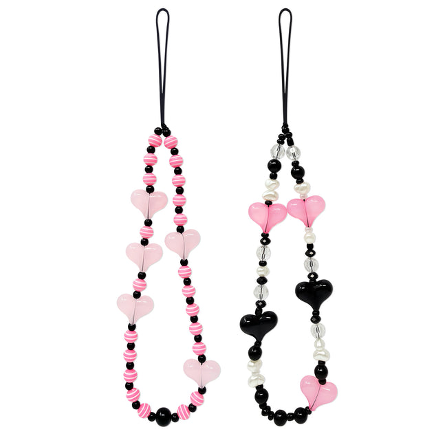 Wrapables Charms and Beads Cell Phone Wrist Strap, Keychain, Bag Charm (Set of 2)