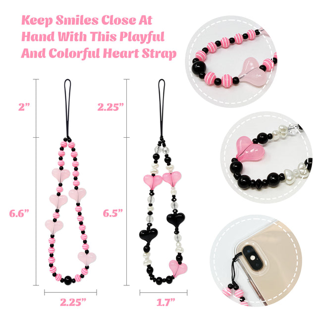 Wrapables Charms and Beads Cell Phone Wrist Strap, Keychain, Bag Charm (Set of 2)