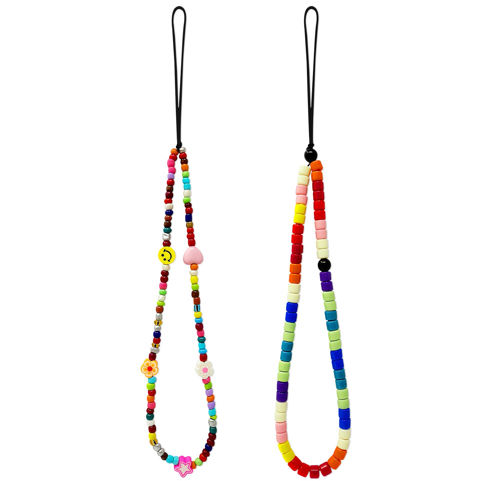 Wrapables Charms and Beads Cell Phone Wrist Strap, Keychain, Bag Charm (Set of 2)