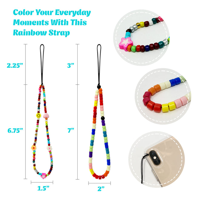 Wrapables Charms and Beads Cell Phone Wrist Strap, Keychain, Bag Charm (Set of 2)
