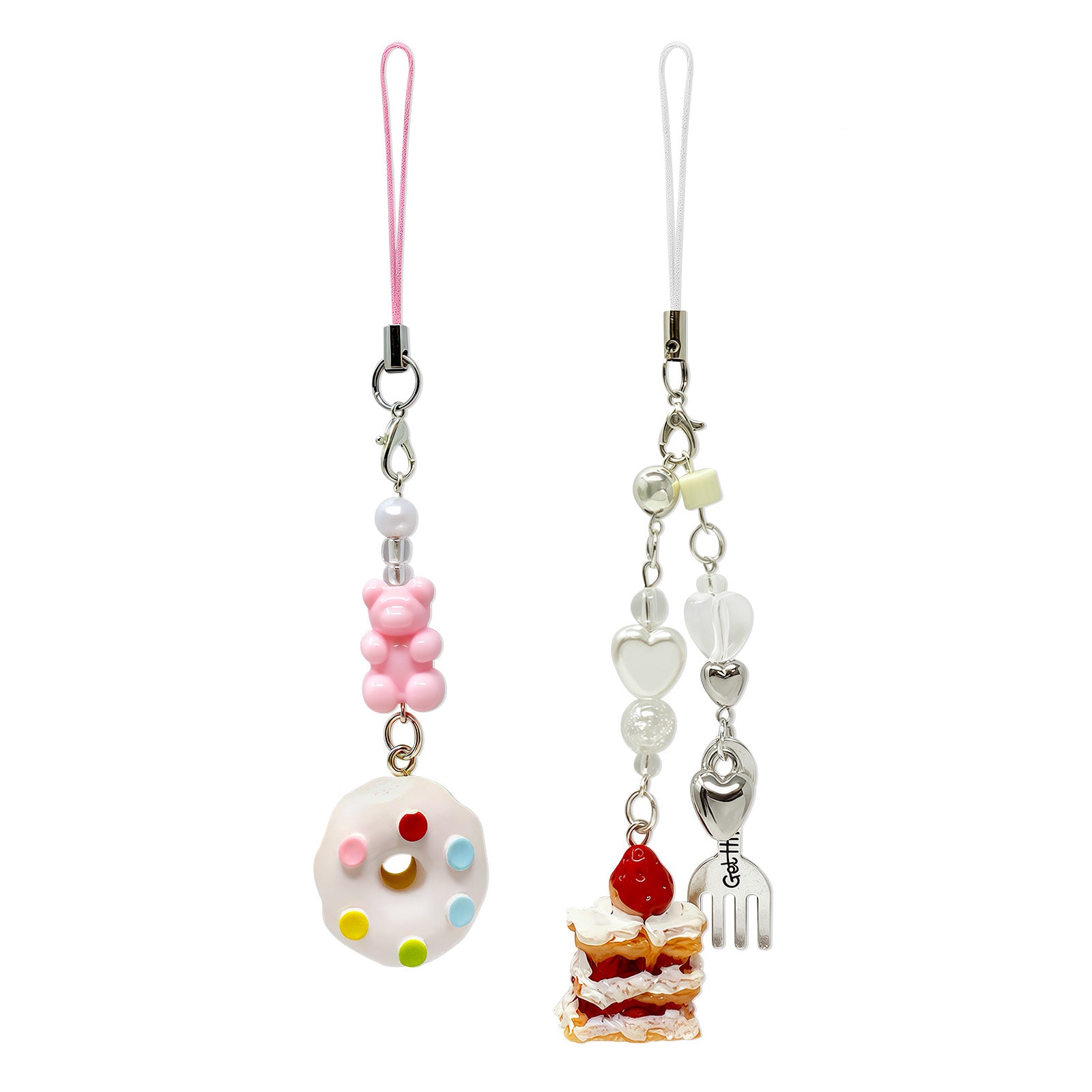 Wrapables Cute Aesthetic Y2K Cell Phone Charms, Accessories for Keychain Handbag Pendant (Set of 2)