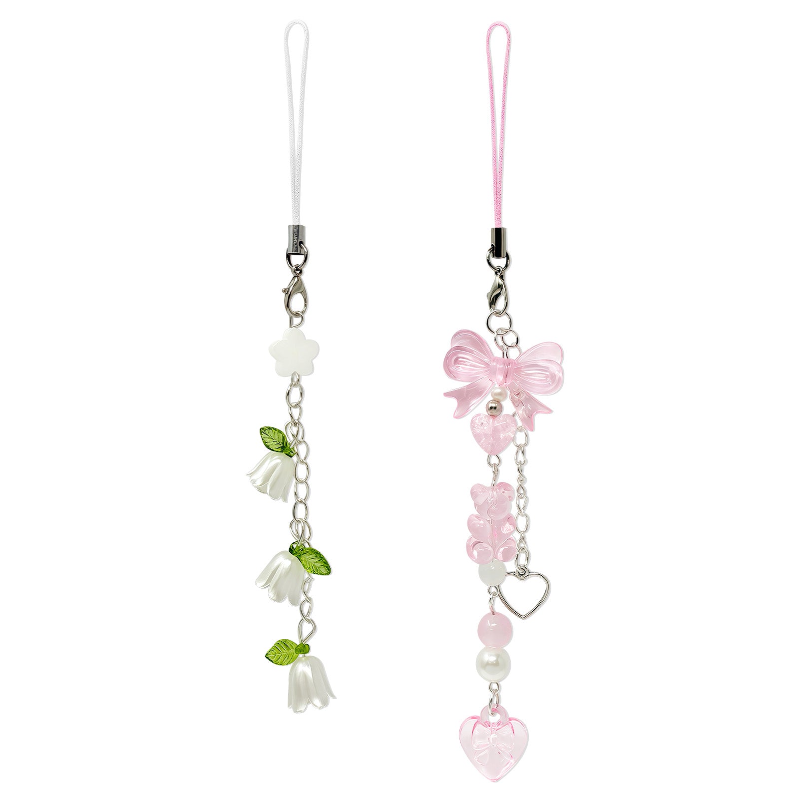 Wrapables Cute Aesthetic Y2K Cell Phone Charms, Accessories for Keychain Handbag Pendant (Set of 2)