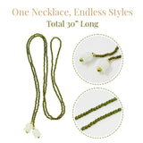 Wrapables Lily of the Valley Peridot Green Beaded Necklace