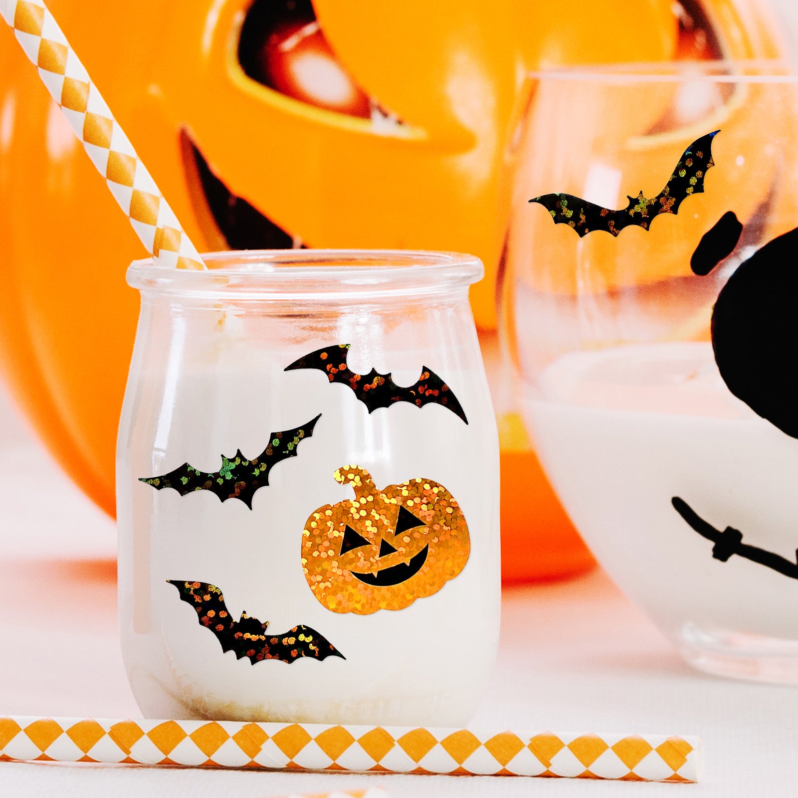 Wrapables Holographic Halloween Sticker Roll, for Sealing Envelopes, Gift Boxes, Journal, Party Decor and Supplies (500pcs)