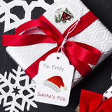 Wrapables Holographic Christmas Sticker Roll, for Sealing Envelopes, Gift Boxes, Journal, Party Decor and Supplies (500pcs), Santa Hat