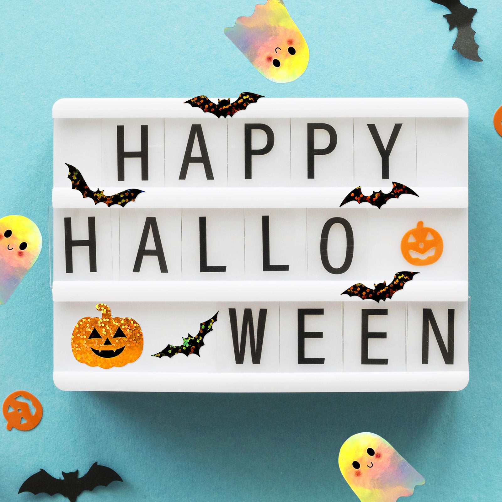 Wrapables Holographic Halloween Sticker Roll, for Sealing Envelopes, Gift Boxes, Journal, Party Decor and Supplies (500pcs)