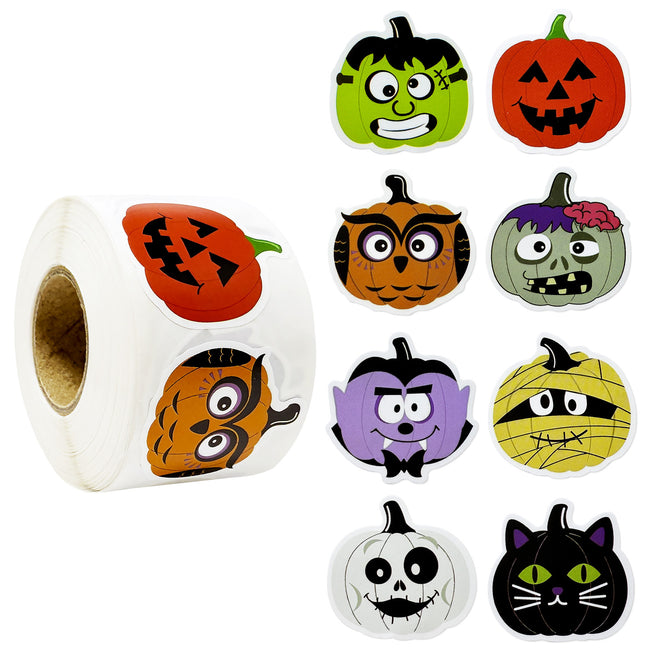 Wrapables Halloween Sticker Roll, Holiday Stickers for Sealing Cards, Envelopes, Gift Boxes, Festive Party Favors (500pcs)