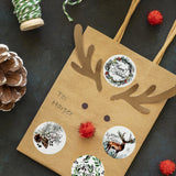 Wrapables Christmas Stickers Label Roll, Holiday Stickers for Sealing Cards, Envelopes, Gift Boxes, Festive Party Favors (500pcs), Happy Holidays