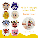 Wrapables Animal Sticker Roll, Stickers for Sealing Cards, Envelopes, Gift Boxes, Festive Party Favors (500pcs)