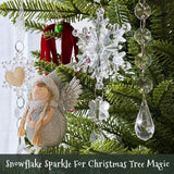 Wrapables 22pcs Christmas Tree Ornaments, Acrylic Hanging Crystal Snowflakes and Icicles Decorations, Drop Pendant Decor for Winter New Year Parties