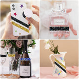 Wrapables 3 Yards Self Adhesive Resin Rhinestone Ribbons, Glittery Bling Tape Strips for DIY Crafts Wedding Party Decoration (3 Rolls)