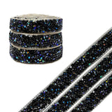 Wrapables 3 Yards Self Adhesive Resin Rhinestone Ribbons, Glittery Bling Tape Strips for DIY Crafts Wedding Party Decoration (3 Rolls)