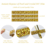 Wrapables 3 Yards Self Adhesive Resin Rhinestone Ribbons, Glittery Bling Tape Strips for DIY Crafts Wedding Party Decoration (3 Rolls)
