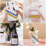 Wrapables 3 Yards Self Adhesive Resin Rhinestone Ribbons, Glittery Bling Tape Strips for DIY Crafts Wedding Party Decoration (3 Rolls)