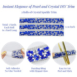 Wrapables 3 Yards Self Adhesive Resin Rhinestone Ribbons, Glittery Bling Tape Strips for DIY Crafts Wedding Party Decoration (3 Rolls)