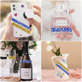 Wrapables 3 Yards Self Adhesive Resin Rhinestone Ribbons, Glittery Bling Tape Strips for DIY Crafts Wedding Party Decoration (3 Rolls)
