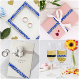 Wrapables 3 Yards Self Adhesive Resin Rhinestone Ribbons, Glittery Bling Tape Strips for DIY Crafts Wedding Party Decoration (3 Rolls)