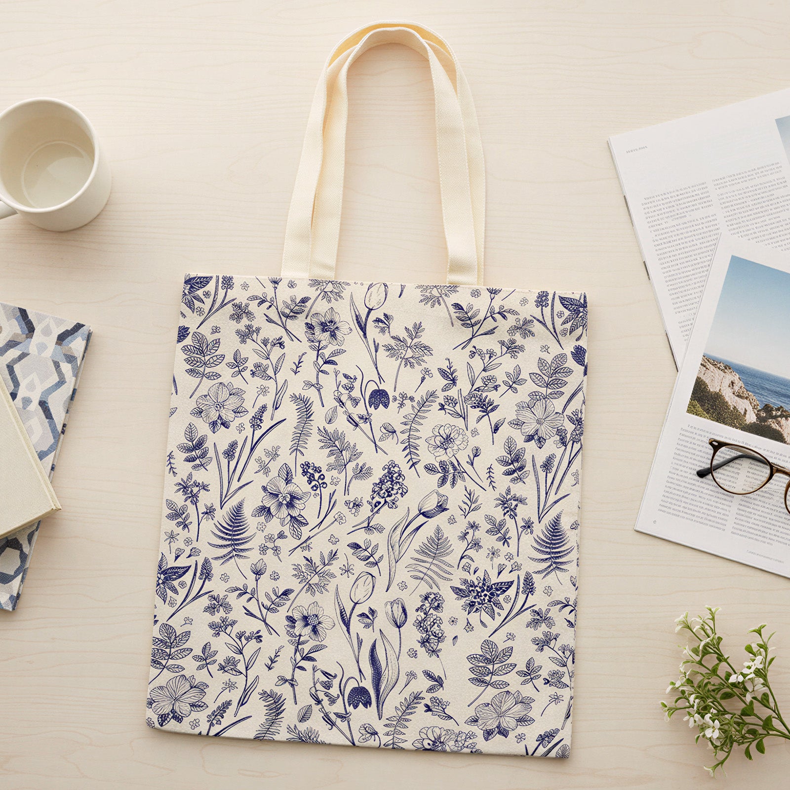 Wrapables Zippered Canvas Tote Bag, Reusable Grocery Shopping Bag