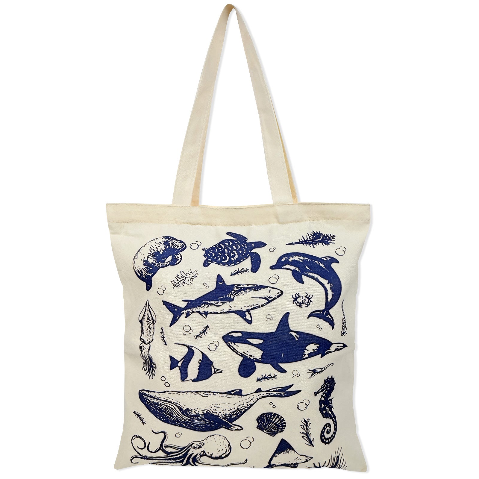 Wrapables Zippered Canvas Tote Bag, Reusable Grocery Shopping Bag