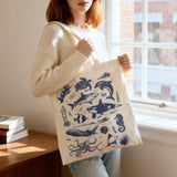Wrapables Zippered Canvas Tote Bag, Reusable Grocery Shopping Bag