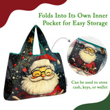 Wrapables Large Foldable Christmas Holiday Nylon Reusable Grocery Bag