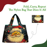 Wrapables Large Foldable Christmas Holiday Nylon Reusable Grocery Bag