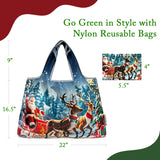 Wrapables Large Foldable Christmas Holiday Nylon Reusable Grocery Bag