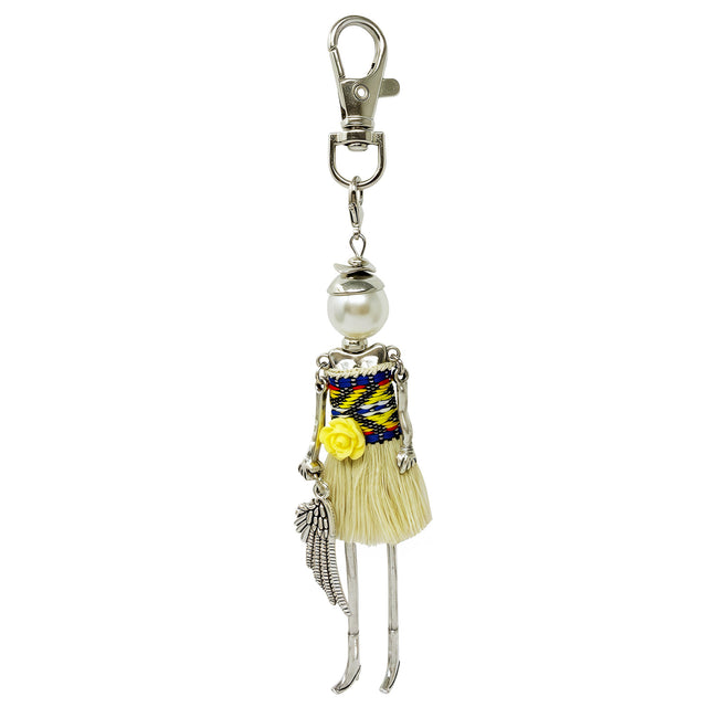 Wrapables Hanging Fashionista Doll Keychain, Crystal Rhinestone Keyring Bag Charm