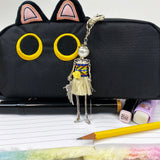 Wrapables Hanging Fashionista Doll Keychain, Crystal Rhinestone Keyring Bag Charm