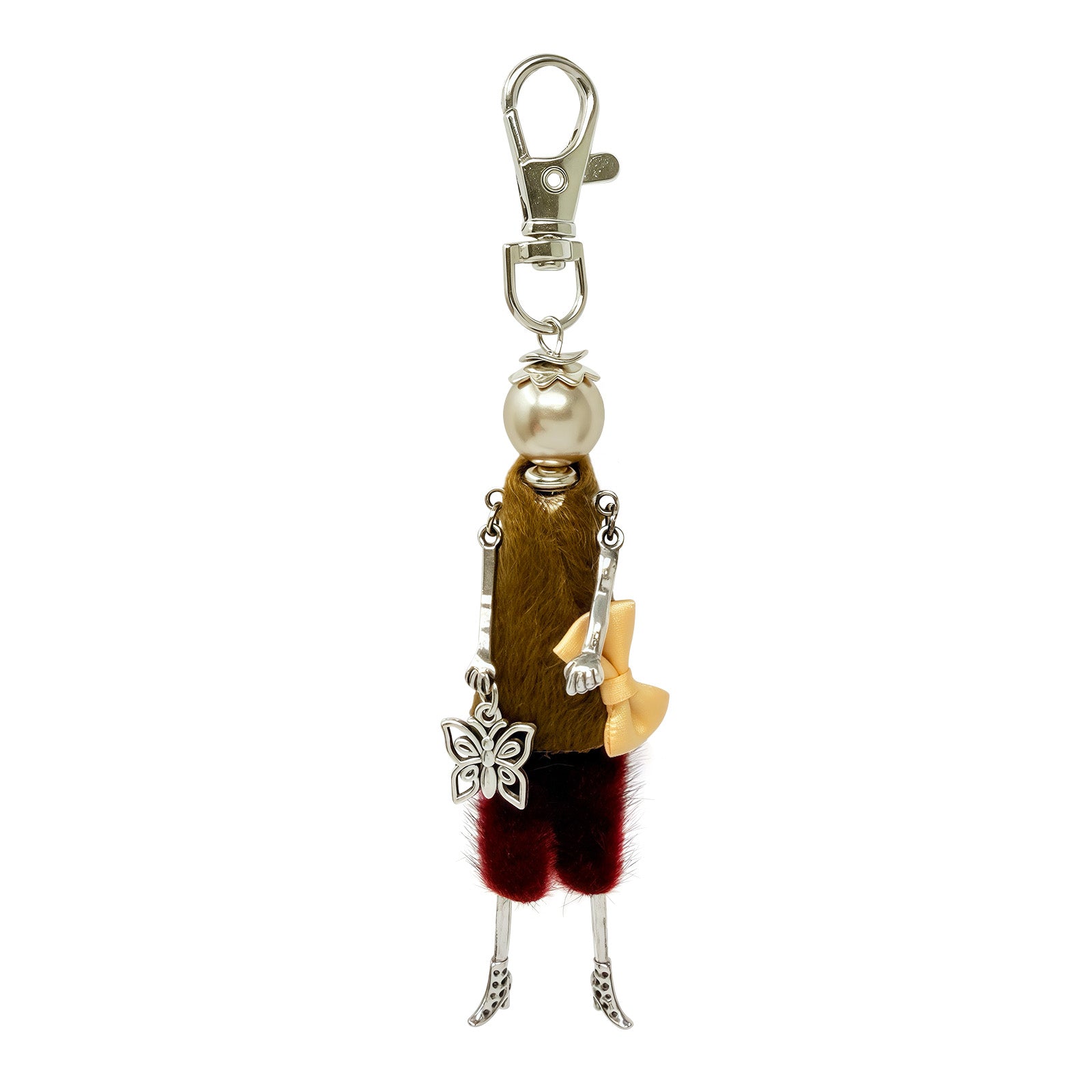 Wrapables Hanging Fashionista Doll Keychain, Crystal Rhinestone Keyring Bag Charm