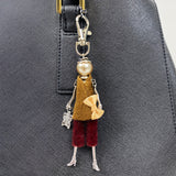 Wrapables Hanging Fashionista Doll Keychain, Crystal Rhinestone Keyring Bag Charm