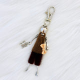 Wrapables Hanging Fashionista Doll Keychain, Crystal Rhinestone Keyring Bag Charm