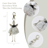 Wrapables Hanging Fashionista Doll Keychain, Crystal Rhinestone Keyring Bag Charm