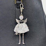 Wrapables Hanging Fashionista Doll Keychain, Crystal Rhinestone Keyring Bag Charm