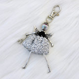 Wrapables Hanging Fashionista Doll Keychain, Crystal Rhinestone Keyring Bag Charm