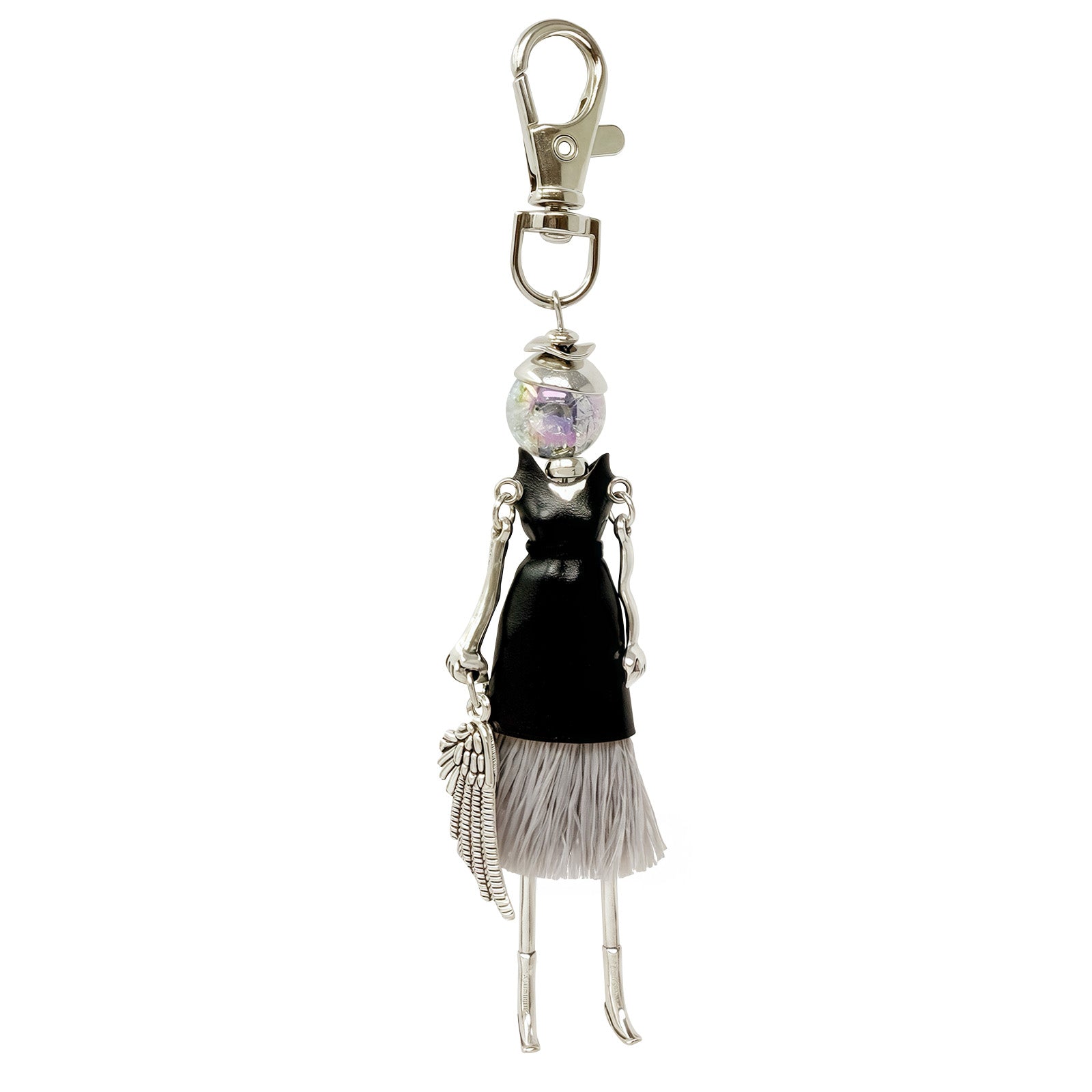 Wrapables Hanging Fashionista Doll Keychain, Crystal Rhinestone Keyring Bag Charm