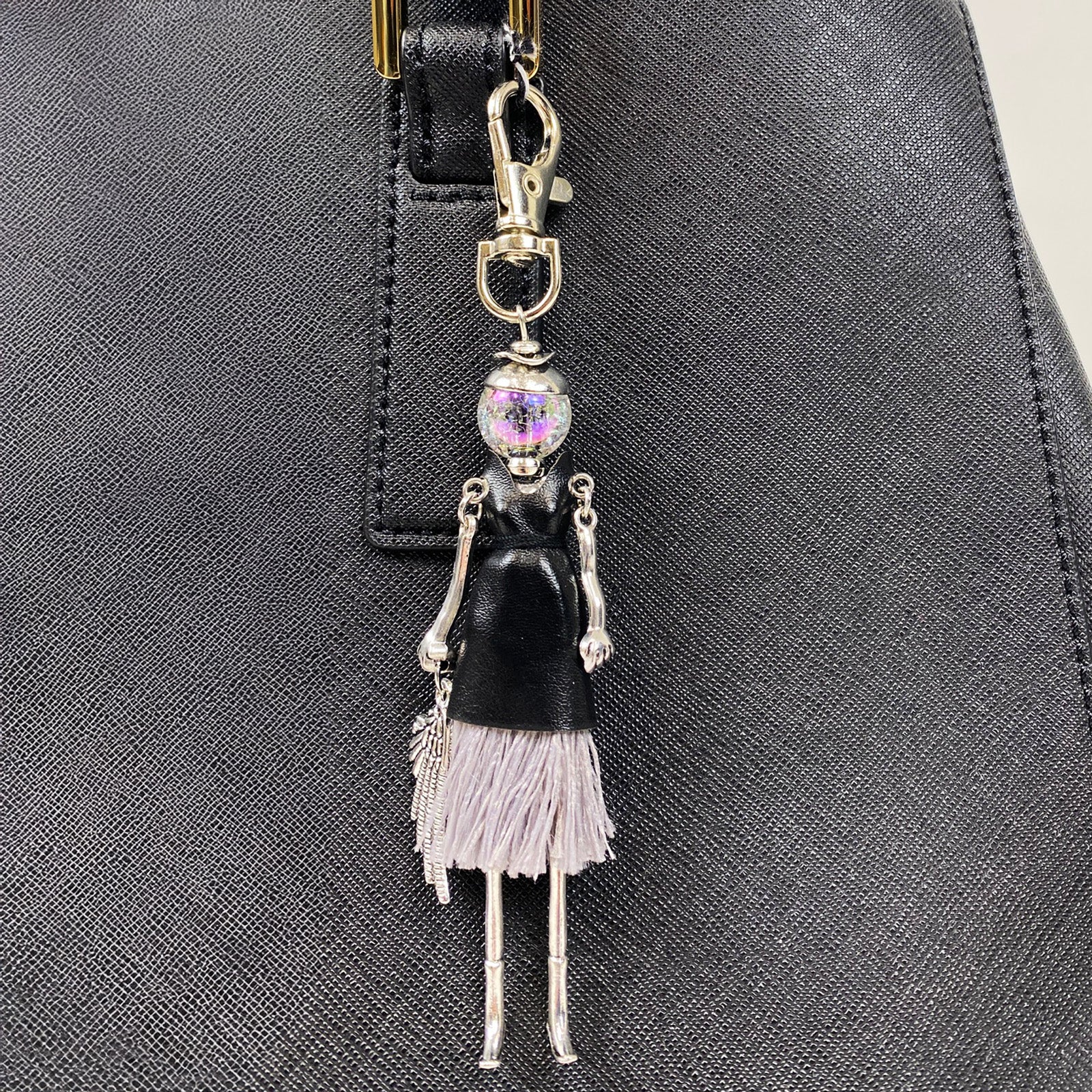 Wrapables Hanging Fashionista Doll Keychain, Crystal Rhinestone Keyring Bag Charm