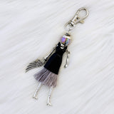 Wrapables Hanging Fashionista Doll Keychain, Crystal Rhinestone Keyring Bag Charm