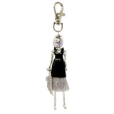 Wrapables Hanging Fashionista Doll Keychain, Crystal Rhinestone Keyring Bag Charm