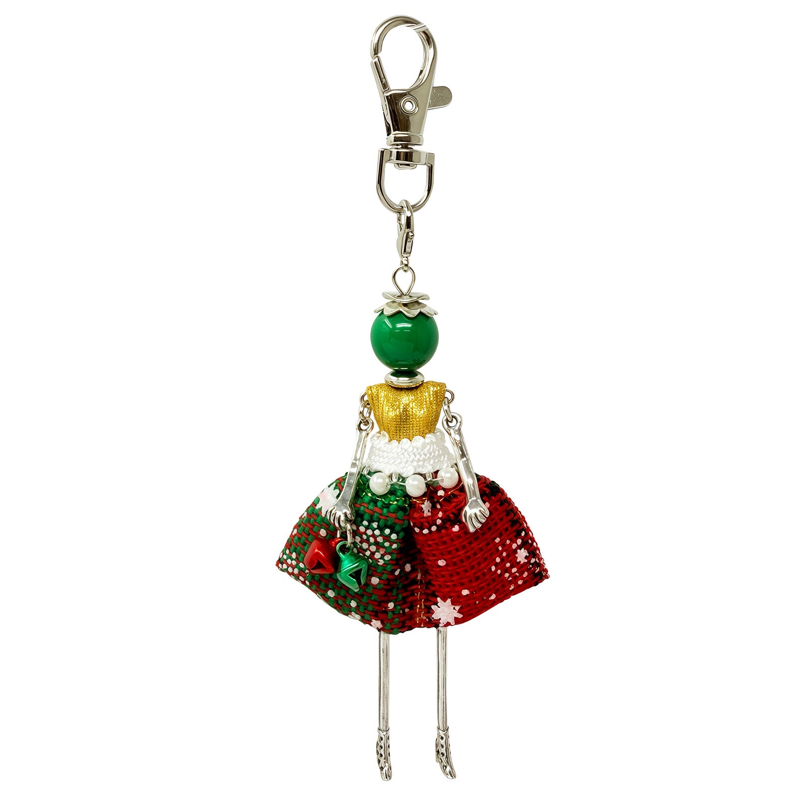 Wrapables Hanging Fashionista Doll Keychain, Crystal Rhinestone Keyring Bag Charm