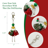 Wrapables Hanging Fashionista Doll Keychain, Crystal Rhinestone Keyring Bag Charm